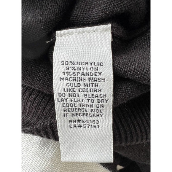Eliza J Sz MED Sweater Dress Fit & Flare Knit Long Sleeve Black White Striped - Picture 8 of 9